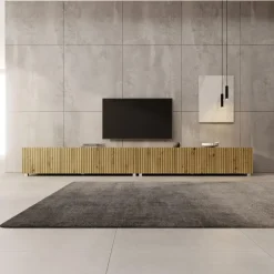 Tv Meubels-Meubella - TV-Meubel Kenderes - Eiken - 300 cm
