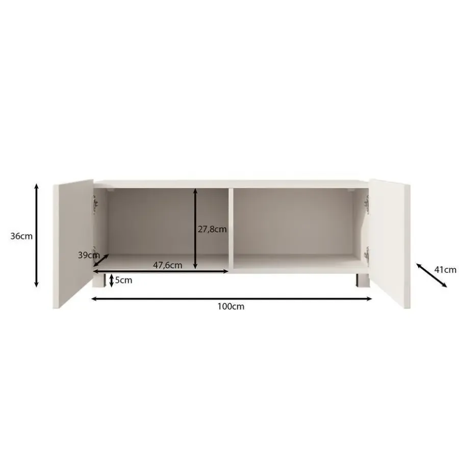 Meubella - TV-Meubel Kenderes - Wit - 100 cm