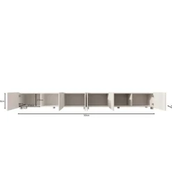 Meubella - TV-Meubel Kenderes - Zwart - 300 cm