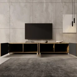 Tv Meubels-Meubella - TV-Meubel Kenderes - Eiken - 200 cm