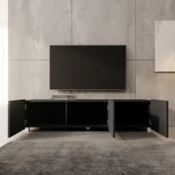 Meubella - TV-Meubel Kenderes - Zwart - 150 cm