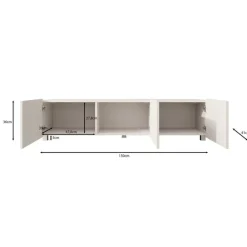 Meubella - TV-Meubel Kenderes - Zwart - 150 cm