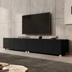 Meubella - TV-Meubel Kenderes - Zwart - 200 cm