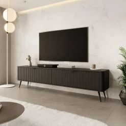 Tv Meubels-Meubella - TV-Meubel Lima - Zwart - 200 cm