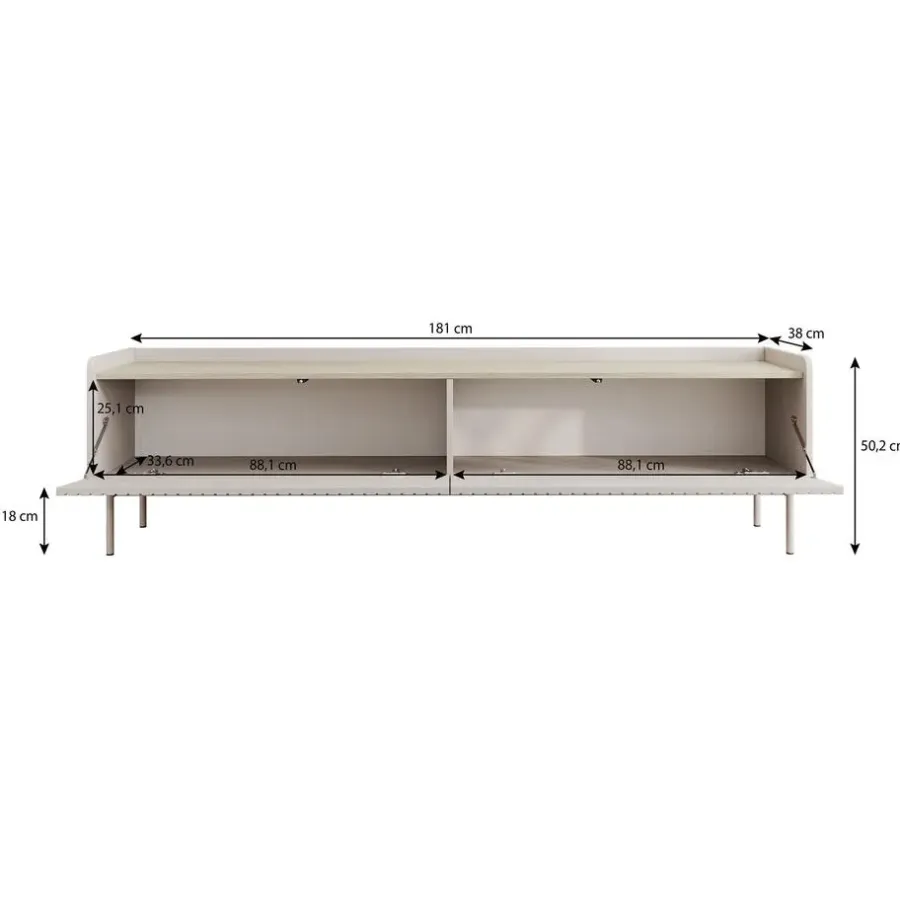 Tv Meubels-Meubella - TV-Meubel Livako - Beige - 181 cm