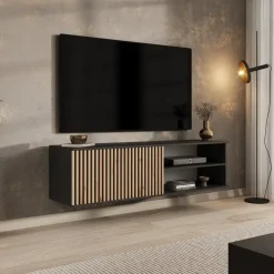Tv Meubels-Meubella - TV-Meubel Marbella - Zwart - 150 cm