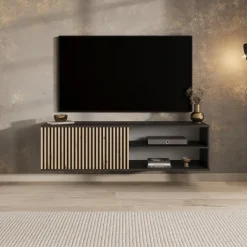 Tv Meubels-Meubella - TV-Meubel Marbella - Zwart - 150 cm