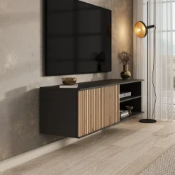 Tv Meubels-Meubella - TV-Meubel Marbella - Zwart - 150 cm