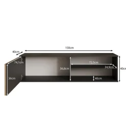 Tv Meubels-Meubella - TV-Meubel Marbella - Zwart - 150 cm