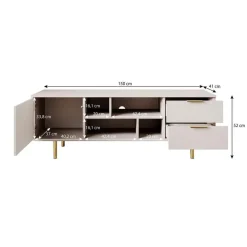 Meubella - TV-Meubel Nicola - Beige - 150 cm