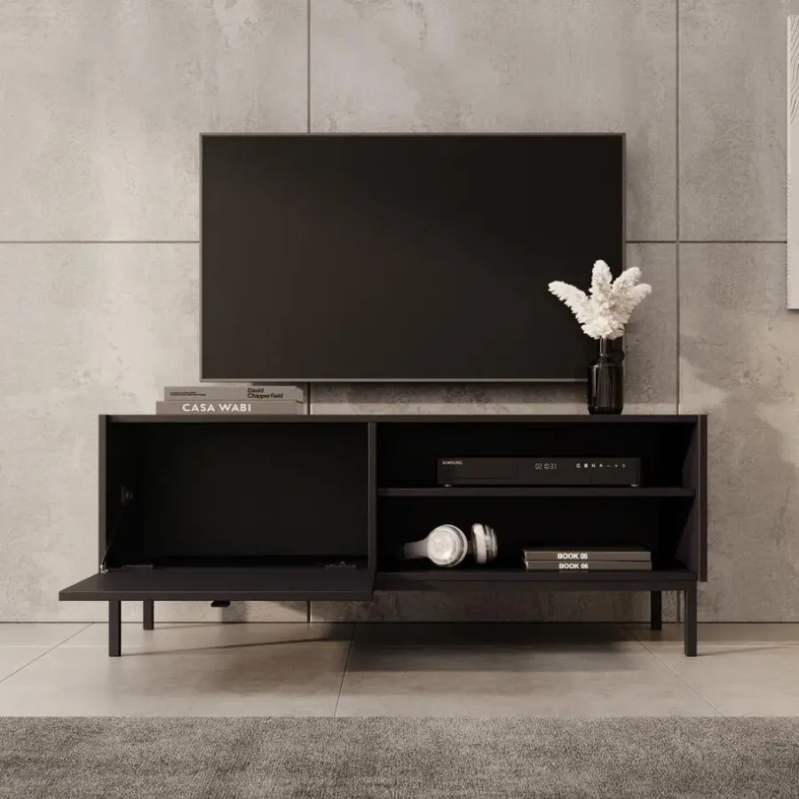 Meubella - TV-Meubel Norment - Zwart - 120 cm