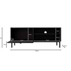 Meubella - TV-Meubel Norment - Zwart - 120 cm