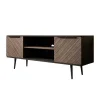 Tv Meubels-Meubella - TV-Meubel Pedro - Donker eiken - Zwart eiken - 150 cm