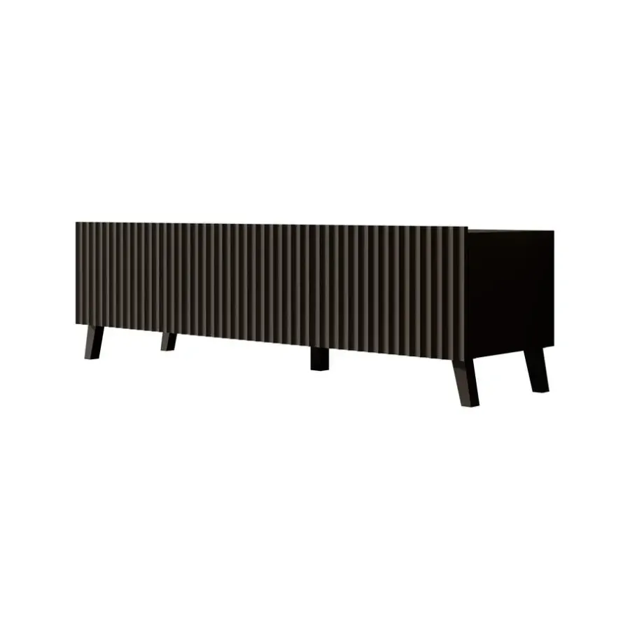 Meubella - TV-Meubel Pepinos 2 - Mat zwart - 150 cm