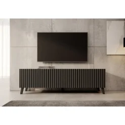 Meubella - TV-Meubel Pepinos 2 - Mat zwart - 150 cm