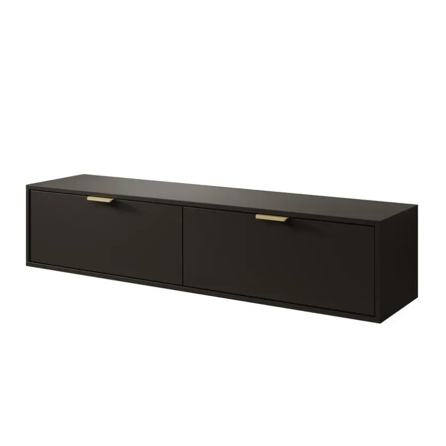 Meubella - TV-Meubel Silas - Zwart - 140 cm
