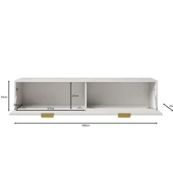 Meubella - TV-Meubel Silas - Zwart - 140 cm