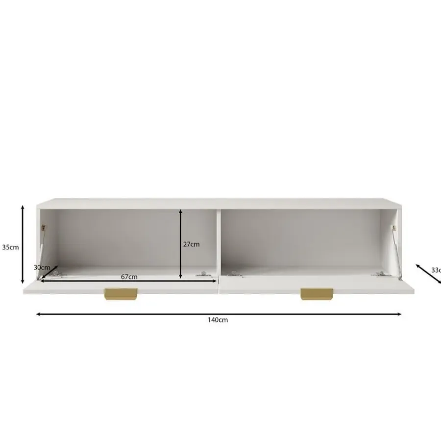Meubella - TV-Meubel Silas - Zwart - 140 cm