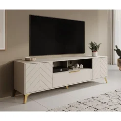 Tv Meubels-Meubella - TV-Meubel Xiano - Beige - 203 cm