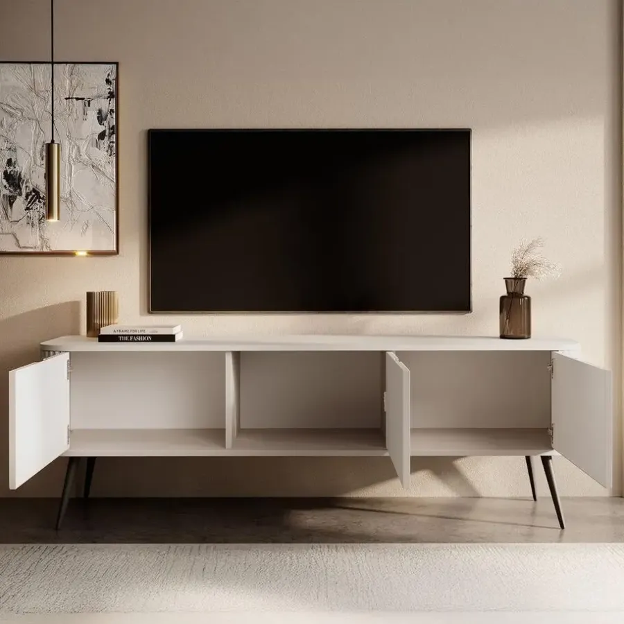 Tv Meubels-Meubella - TV-Meubel Zakari - Beige - 168 cm