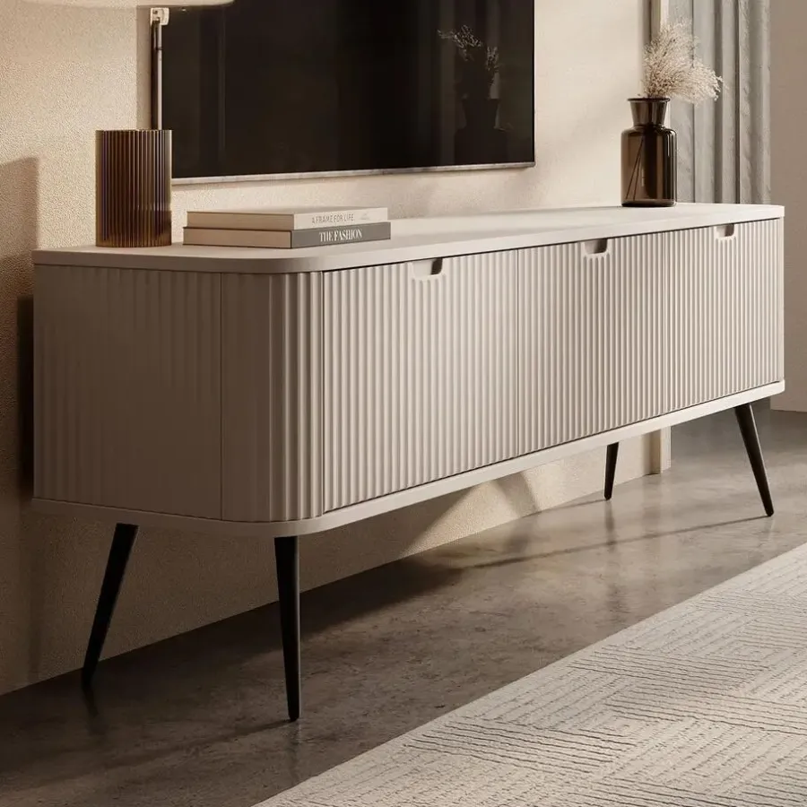 Tv Meubels-Meubella - TV-Meubel Zakari - Beige - 168 cm