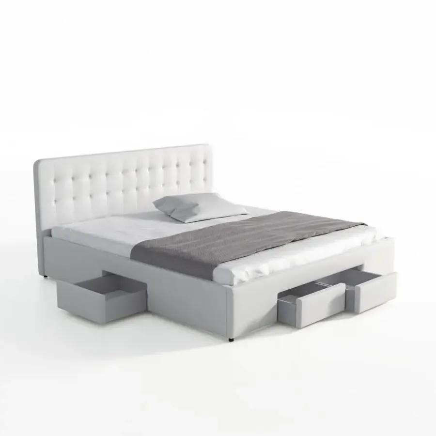 Meubella - Tweepersoonsbed Milo - Wit - 180x200 cm