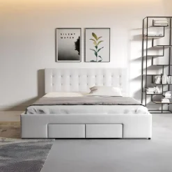 Meubella - Tweepersoonsbed Milo - Wit - 180x200 cm