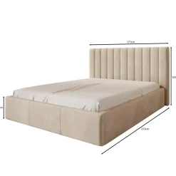 2-Persoons Bedden-Meubella - Tweepersoonsbed Chief - Grijs - Velvet - 160x200 cm