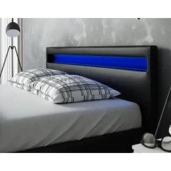 2-Persoons Bedden-Meubella - Tweepersoonsbed Paris - Zwart - 160x200 cm
