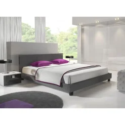 2-Persoons Bedden-Meubella - Tweepersoonsbed George - Grijs - Stof - 180x200 cm