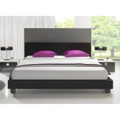 Meubella - Tweepersoonsbed George - Zwart - 180x200 cm