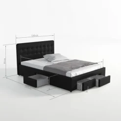 2-Persoons Bedden-Meubella - Tweepersoonsbed Milo - Wit - 140x200 cm