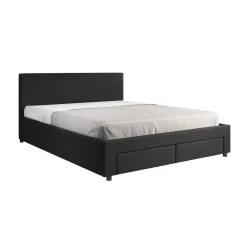 Meubella - Tweepersoonsbed Suente - Zwart - 160x200 cm