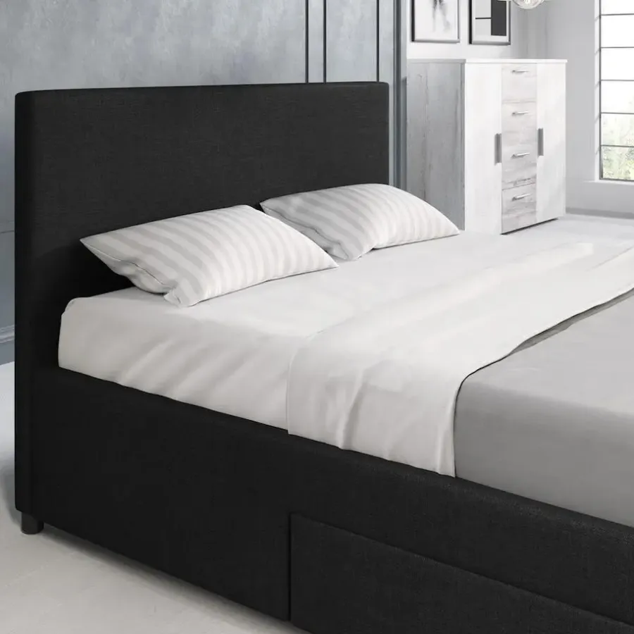 Meubella - Tweepersoonsbed Suente - Zwart - 160x200 cm