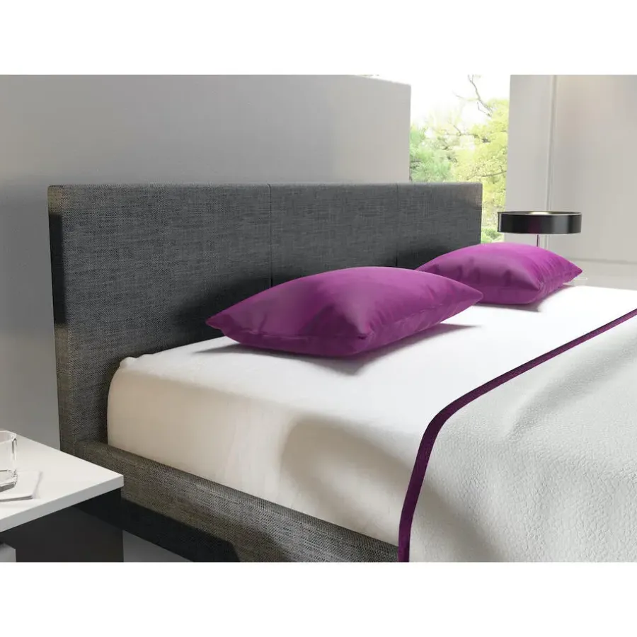 2-Persoons Bedden-Meubella - Tweepersoonsbed George - Grijs - Stof - 160x200 cm