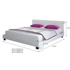2-Persoons Bedden-Meubella - Tweepersoonsbed George - Grijs - Stof - 160x200 cm