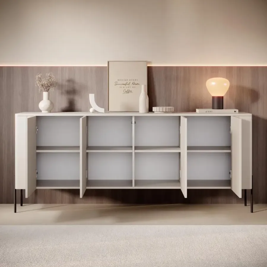 Dressoirs-Meubella - Vivi - Dressoir - Beige - 190 cm