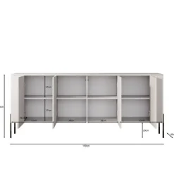 Dressoirs-Meubella - Vivi - Dressoir - Beige - 190 cm