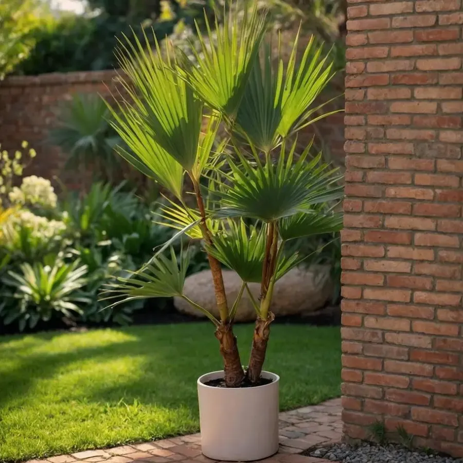 Plant in a Box Mexicaanse waaierpalm - Set van 2 - Washingtonia - Hoogte 50-60cm - ⌀15cm