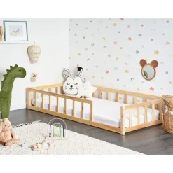1-Persoons Bedden-Beliani MEYMAC - Kinderbed - Lichtbruin - 90 x 200 cm - Dennenhout
