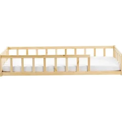 1-Persoons Bedden-Beliani MEYMAC - Kinderbed - Lichtbruin - 90 x 200 cm - Dennenhout