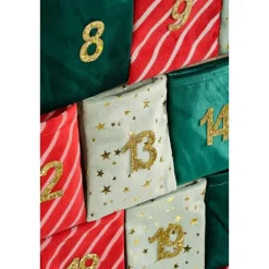 Kerstdecoratie-Mica Decorations Adventskalender - L72 x B1 x H51 cm - Groen, Rood