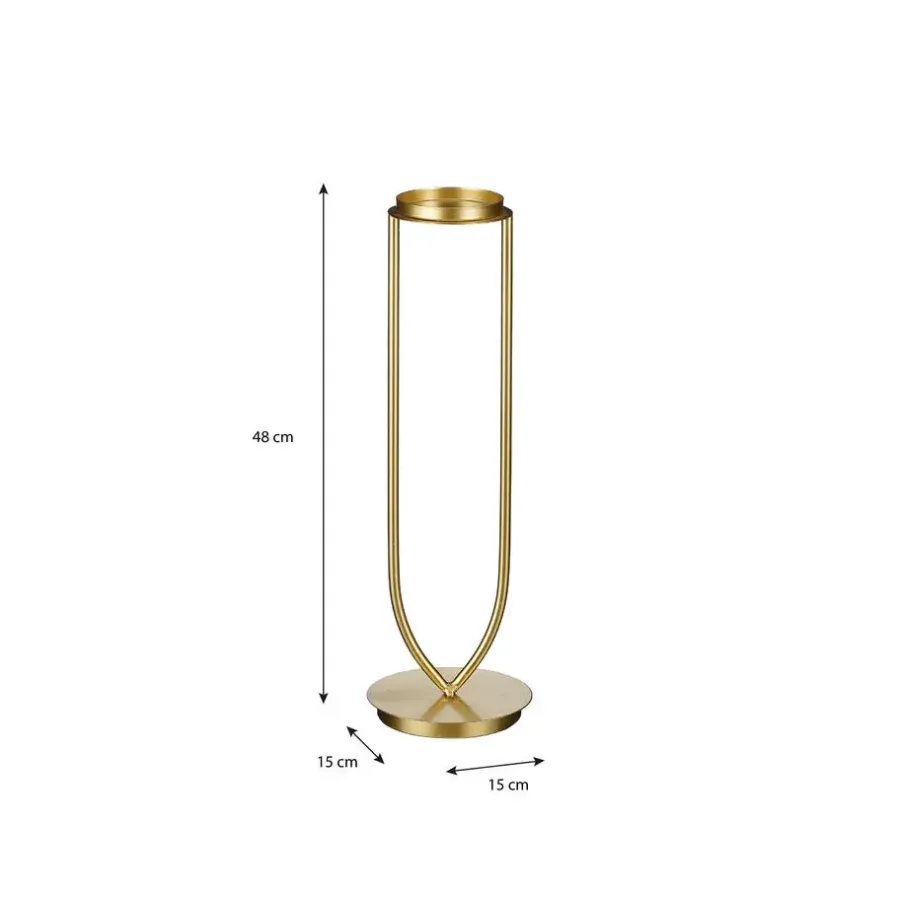 Mica Decorations Aletta Kandelaar - L15 x B15 x H48 cm - Metaal - Goud