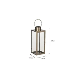 Kandelaars En Windlichten-Mica Decorations Arzilla Lantaarn - L13,5 x B13 x H34,5 cm - Goud