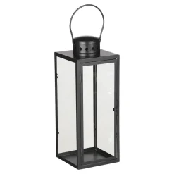 Kandelaars En Windlichten-Mica Decorations Arzilla Lantaarn - L13,5 x B13 x H34,5 cm - Zwart