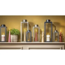 Kandelaars En Windlichten-Mica Decorations Arzilla Lantaarn - L13,5 x B13 x H34,5 cm - Zwart