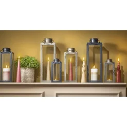 Kandelaars En Windlichten-Mica Decorations Arzilla Lantaarn - L13,5 x B13 x H34,5 cm - Zwart
