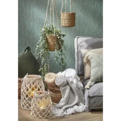Opbergmanden-Mica Decorations Atlantic Plantenmand Set van 2 - Ø16 cm - Lichtbruin