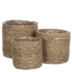 Bloempotten|Bloempotten Voor Binnen-Mica Decorations Atlantic Mand voor Planten Set van 3