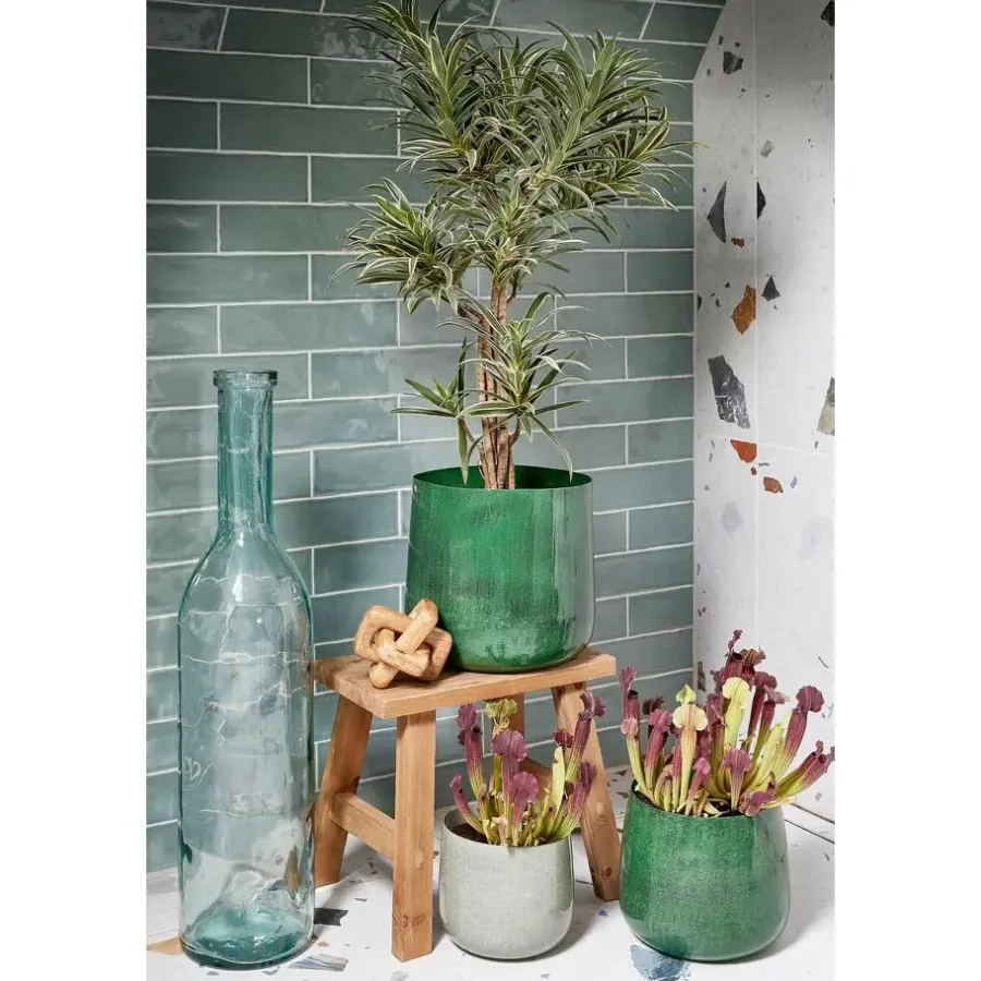 Mica Decorations Benson Bloempot - H27 x Ø32 cm - Donkergroen